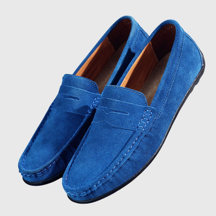Roswitha - Bordeauxrote Wildleder-Slipper