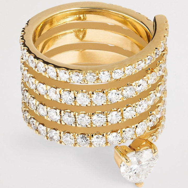 Gold Wrap Ring Dervla with Heart-Cut Zirconia