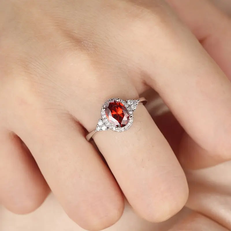Black Gold Ring Dervla with Ruby