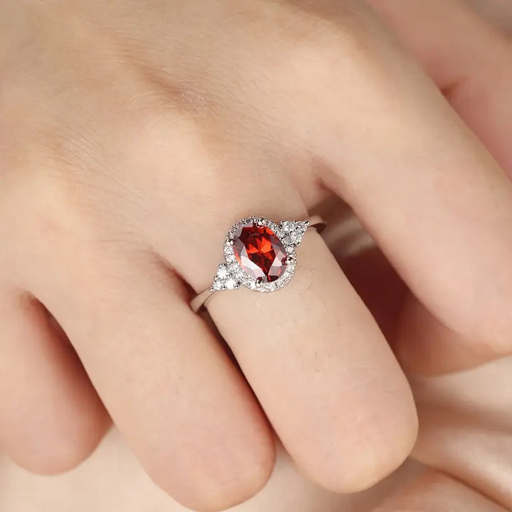 Black Gold Ring Dervla with Ruby