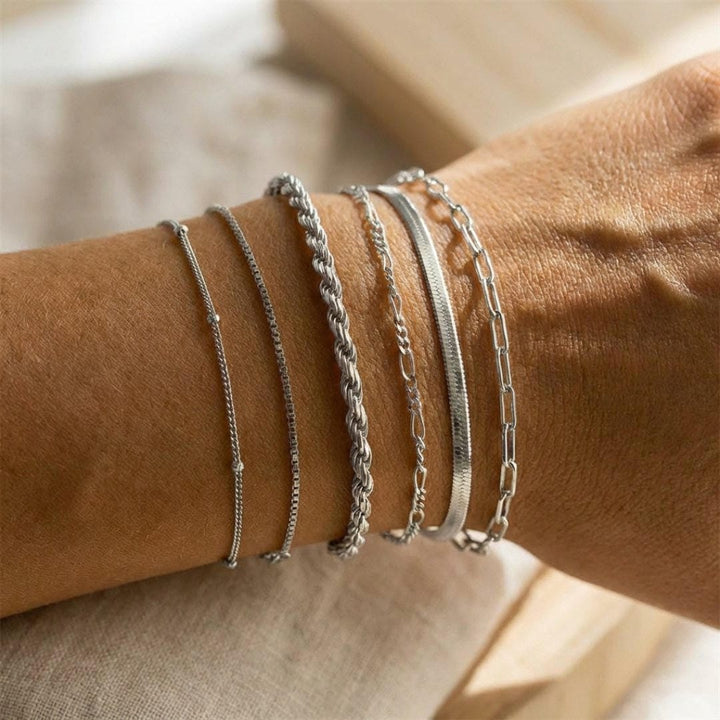 Gold Chain Bracelet Set Nóra