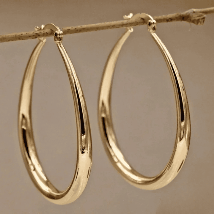 Gold Oval Hoop Earrings Cobh