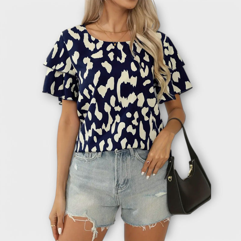 Evelyn - Lässige Bluse mit Animal-Print