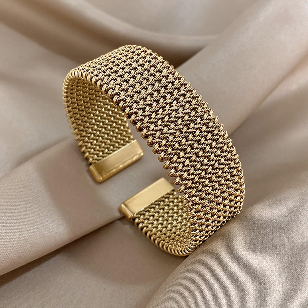 Gold Mesh Cuff Bracelet Aislinn