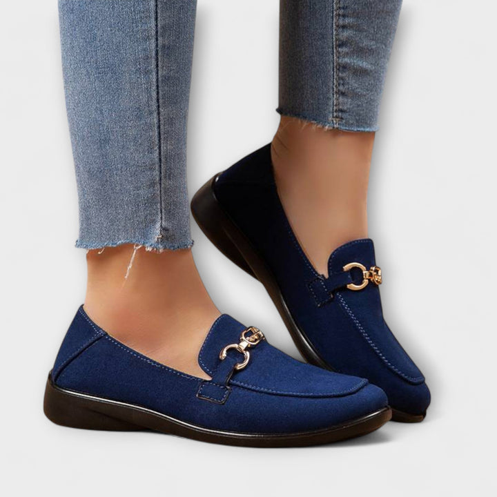 Friederike - Braune Loafer mit Spange