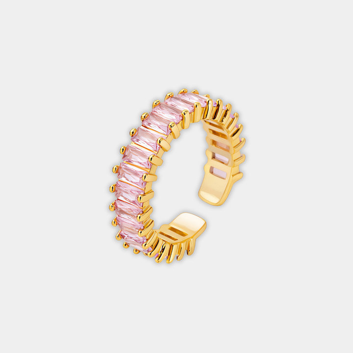 Gold Ring Niamh with Blue Baguette Stones