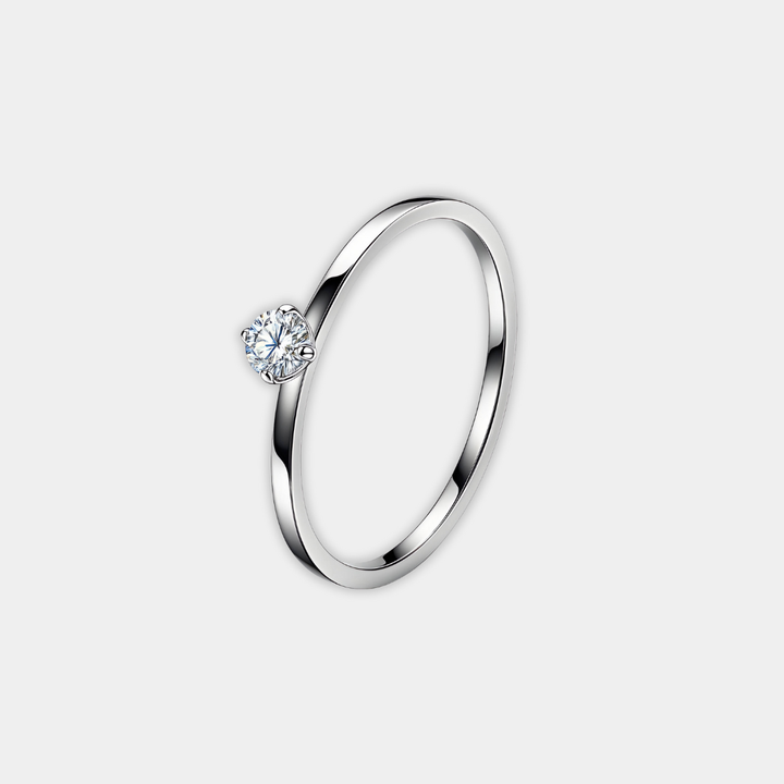 Gold Ring Órla with Crystal Solitaire