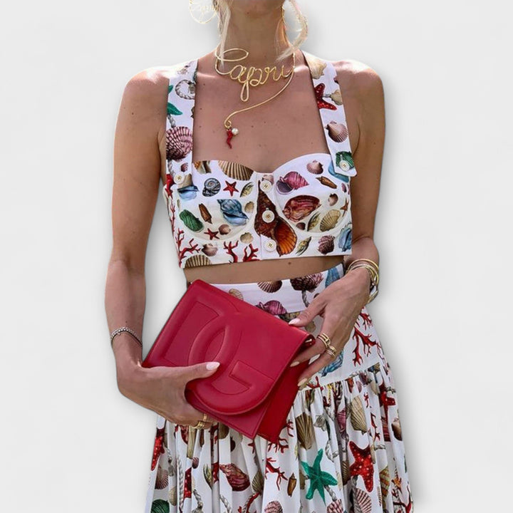 Heather - Buntes Set mit Top und Maxi-Rock