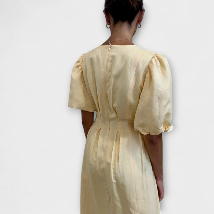 Josephine - Buttergelbes luftiges Maxikleid