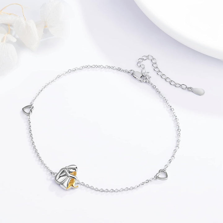 Gold & Silver Chain Bracelet Bríd with Person and Dog