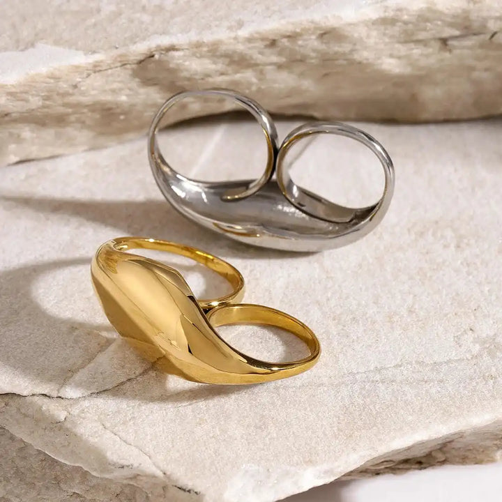 Gold-Plated Double Dome Ring Nuala
