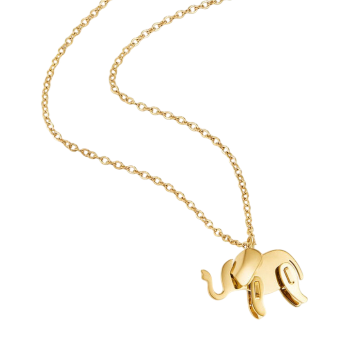 Gold Necklace Ciara with Elephant Motif