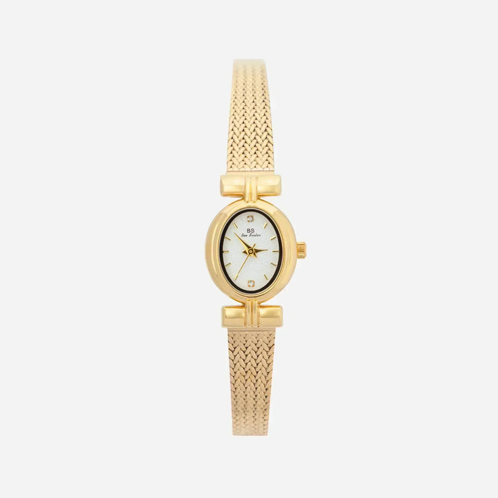 Gold Watch Maeve with Oval Case and Mesh Strap