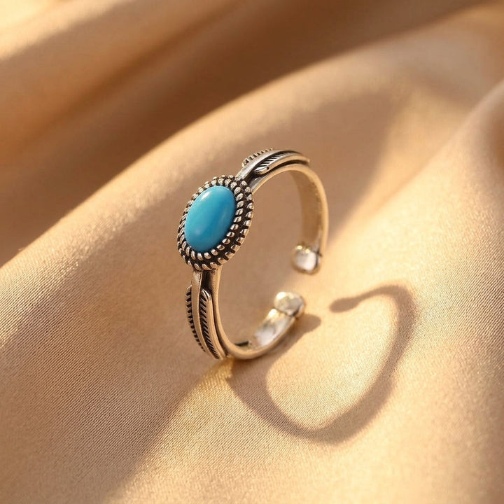 Silver Adjustable Ring Clíodhna with Turquoise