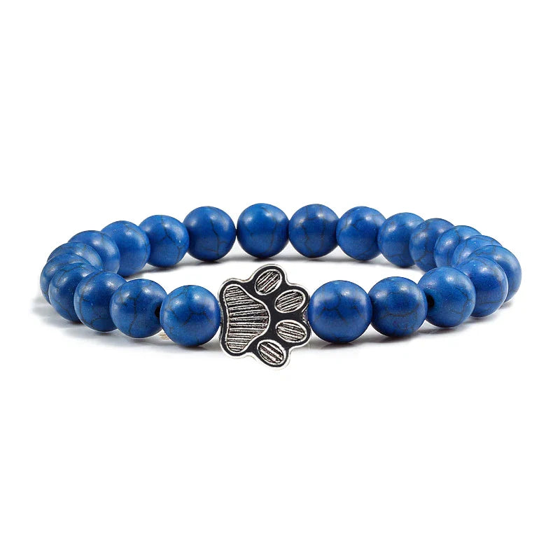 Turquoise Beaded Bracelet Riona with Paw Print