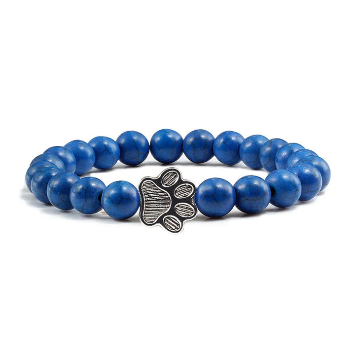 Turquoise Beaded Bracelet Riona with Paw Print