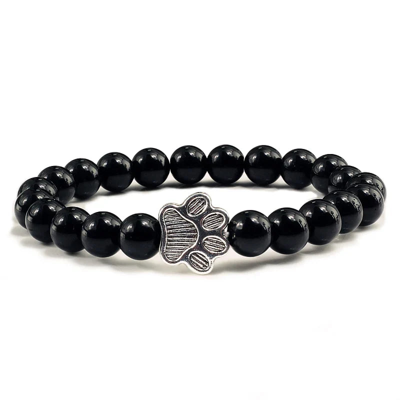 Turquoise Beaded Bracelet Riona with Paw Print