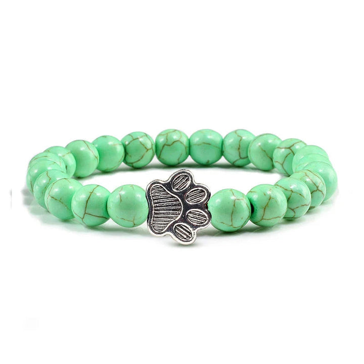 Turquoise Beaded Bracelet Riona with Paw Print