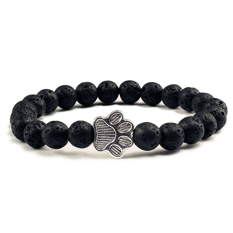 Turquoise Beaded Bracelet Riona with Paw Print