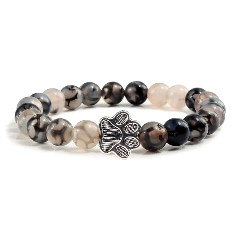 Turquoise Beaded Bracelet Riona with Paw Print