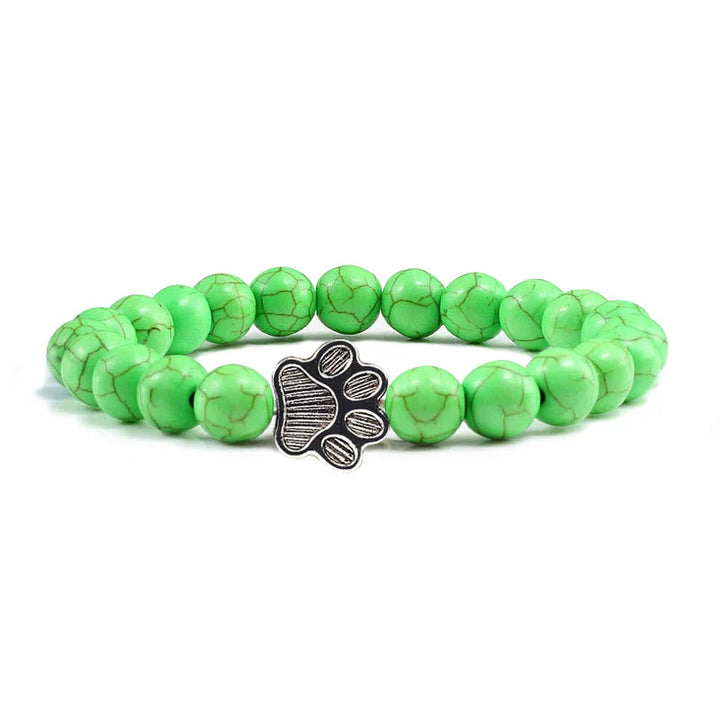 Turquoise Beaded Bracelet Riona with Paw Print