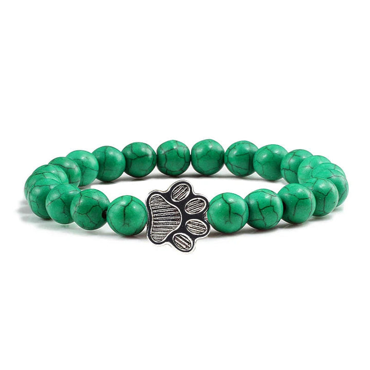 Turquoise Beaded Bracelet Riona with Paw Print