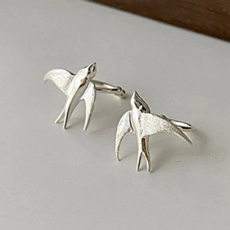 Silver Ear Cuff Laoise with Swallow Motif