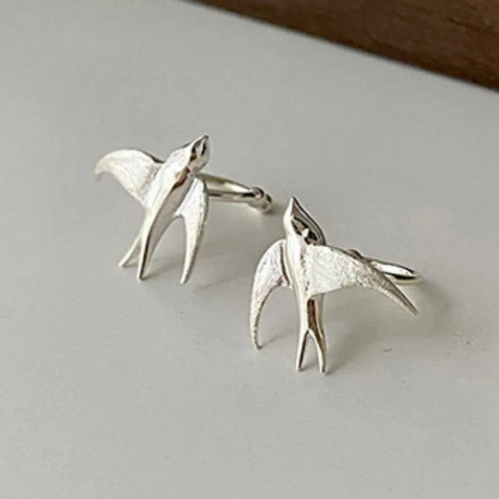 Silver Ear Cuff Laoise with Swallow Motif