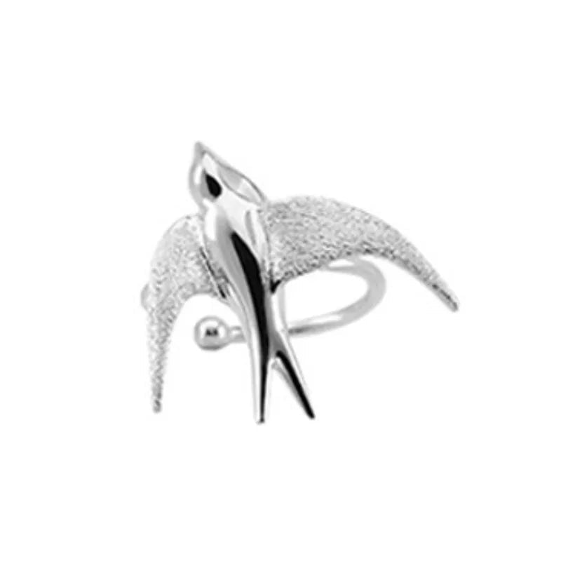 Silver Ear Cuff Laoise with Swallow Motif