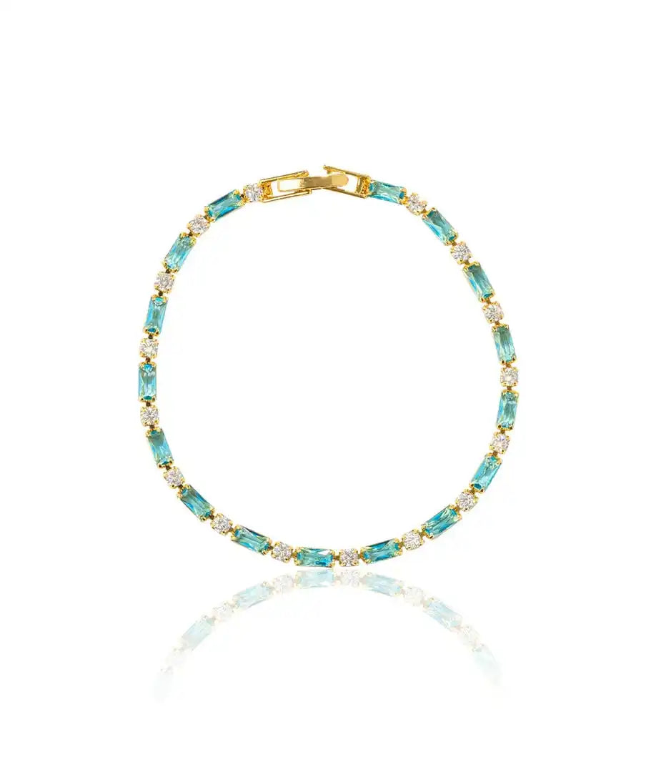 Gold Tennis Bracelet Sinéad with Turquoise Stones