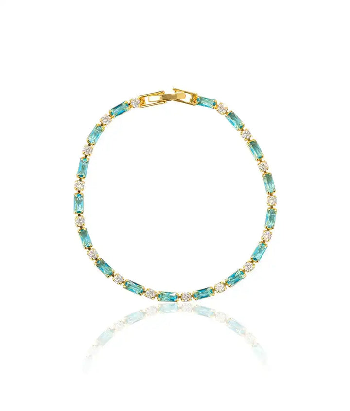 Gold Tennis Bracelet Sinéad with Turquoise Stones