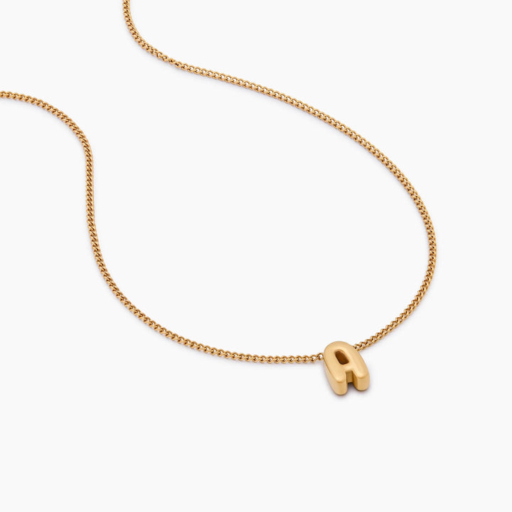 Bubble Initial Charm Necklace