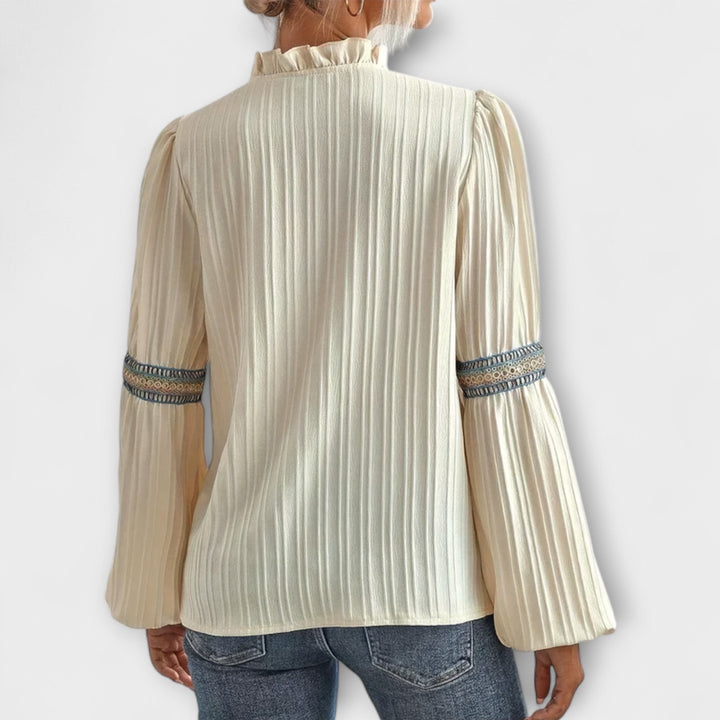 Renelle - Cremefarbenes klassisches Vintage-Shirt