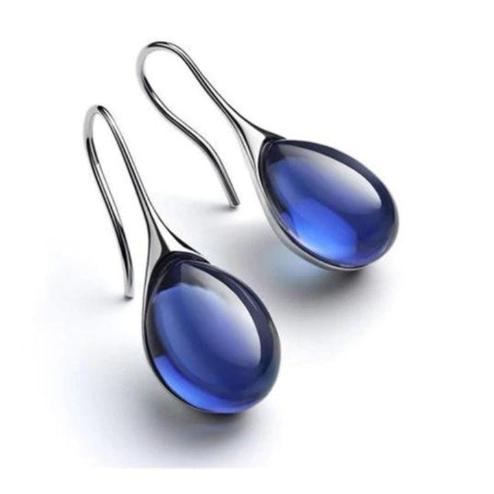 Gold Drop Earrings Aoife with Aquamarine