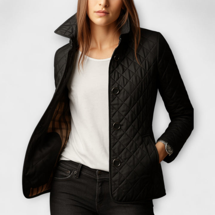 Suzu - Schwarze Damen-Steppjacke