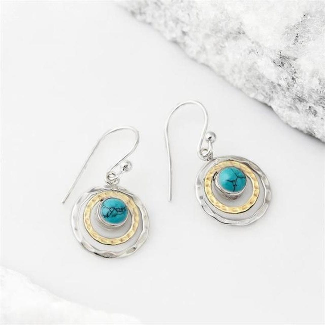 Gold & Silver Ring Set Dingle with Turquoise