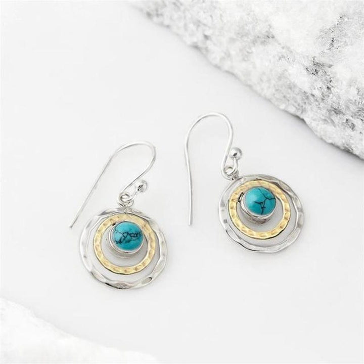 Gold & Silver Ring Set Dingle with Turquoise