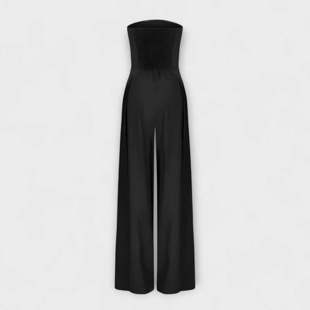 Amélie - Eleganter dunkelblauer Bandeau-Jumpsuit