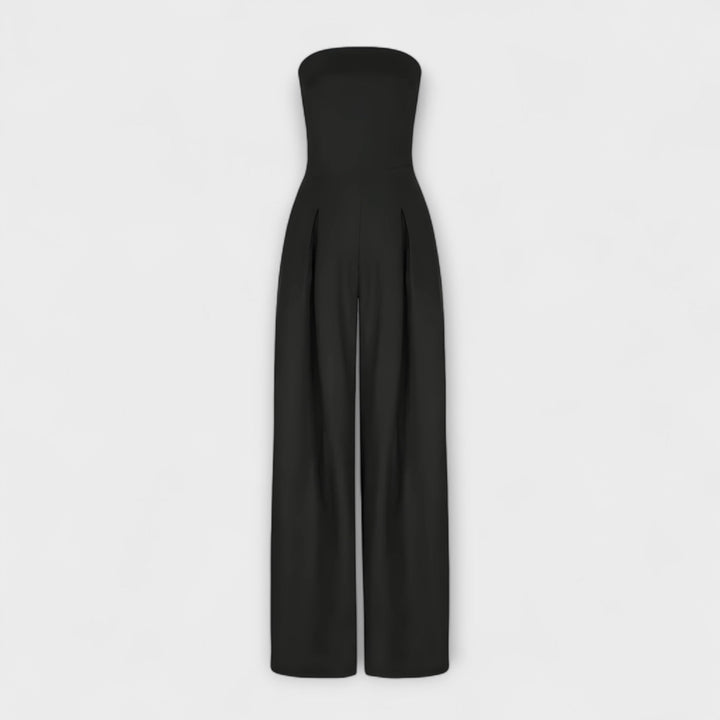 Amélie - Eleganter dunkelblauer Bandeau-Jumpsuit