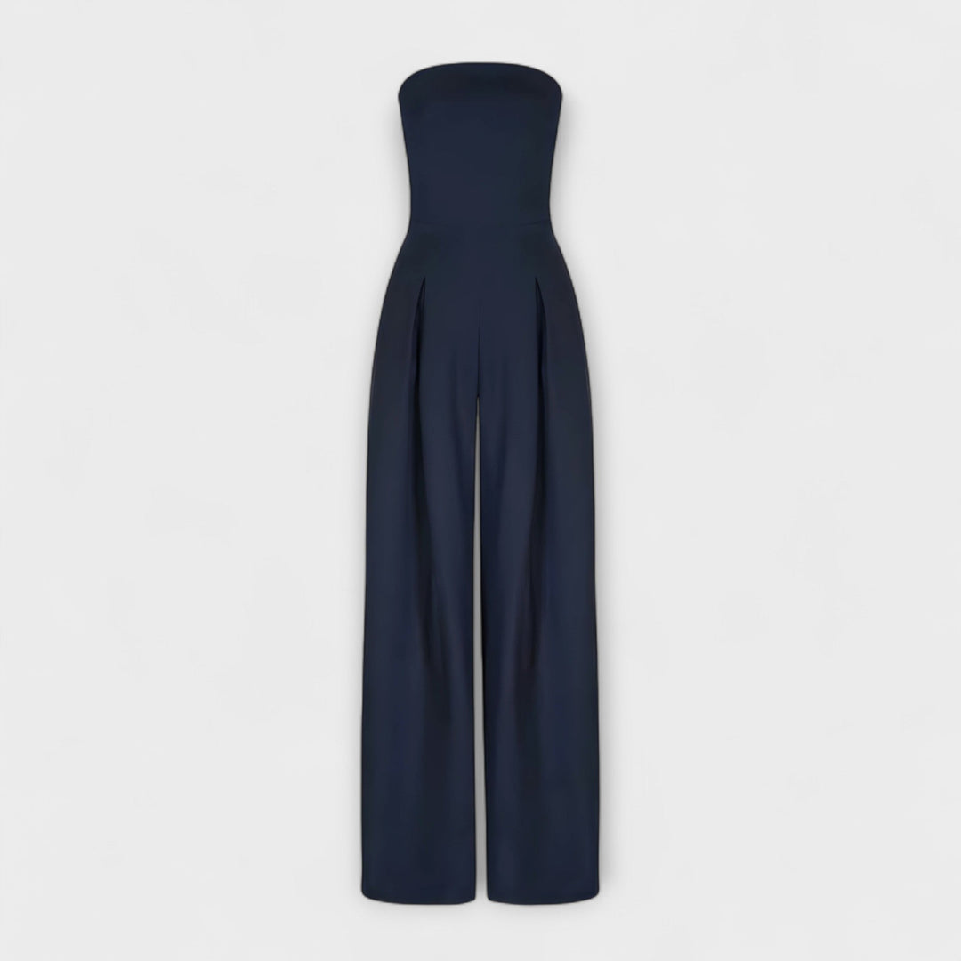 Amélie - Eleganter dunkelblauer Bandeau-Jumpsuit