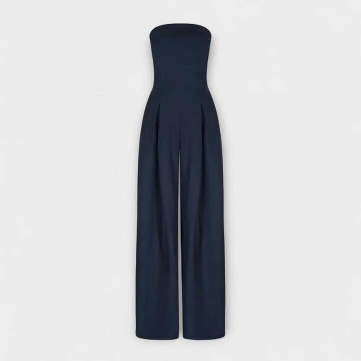 Amélie - Eleganter dunkelblauer Bandeau-Jumpsuit