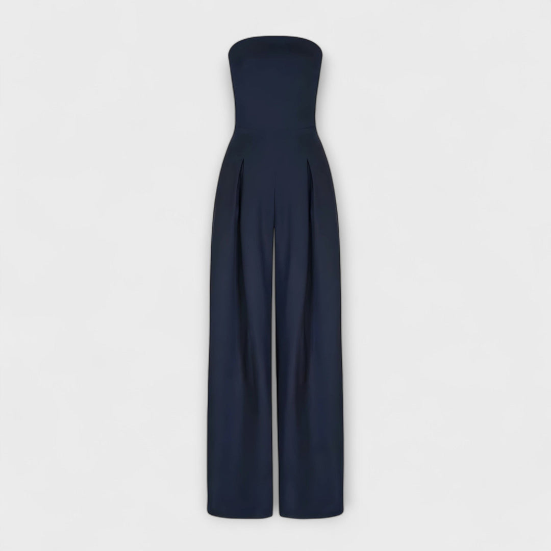 Amélie - Eleganter dunkelblauer Bandeau-Jumpsuit