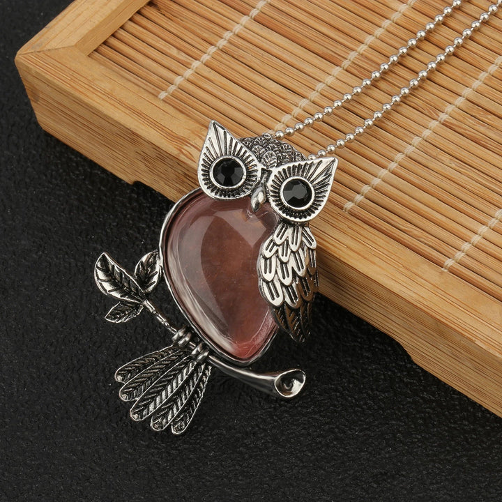 Silver Necklace Siobhán with Amethyst Owl