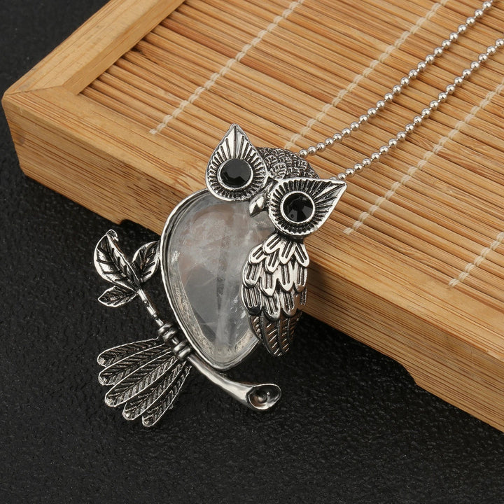 Silver Necklace Siobhán with Amethyst Owl