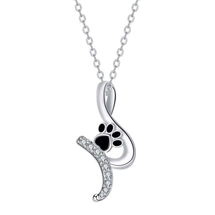 Silver Necklace Bláthnaid with Paw Print