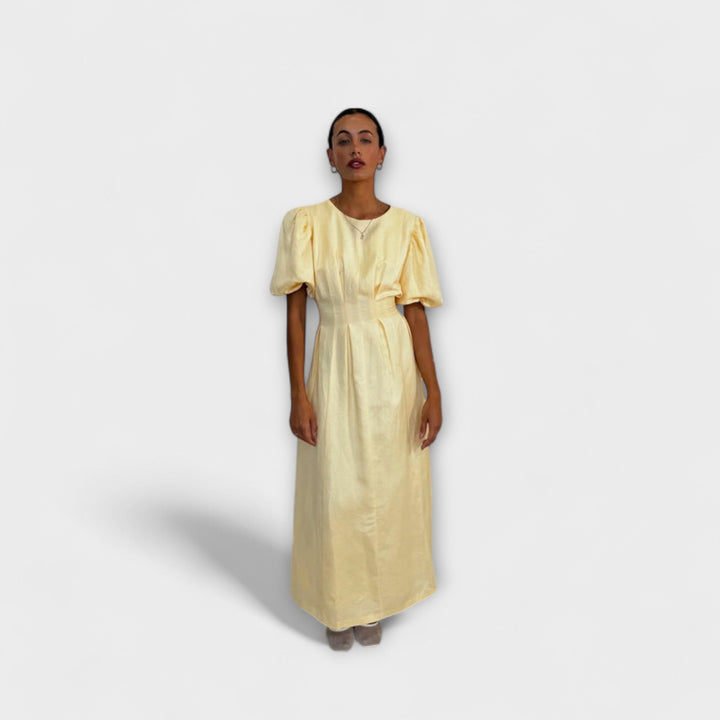 Josephine - Buttergelbes luftiges Maxikleid
