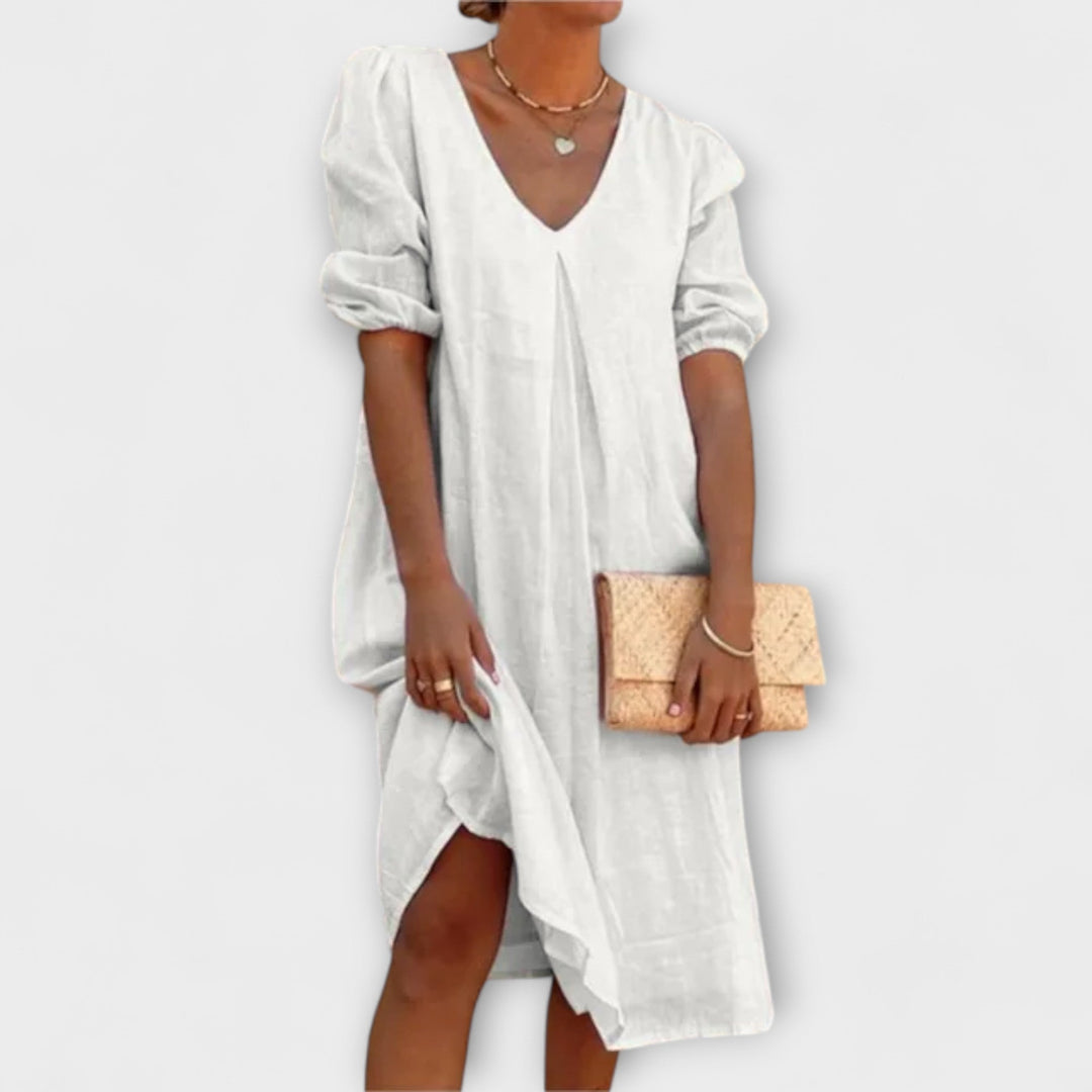 Fanny - Schwarzes Sommerkleid mit Häkeldetails