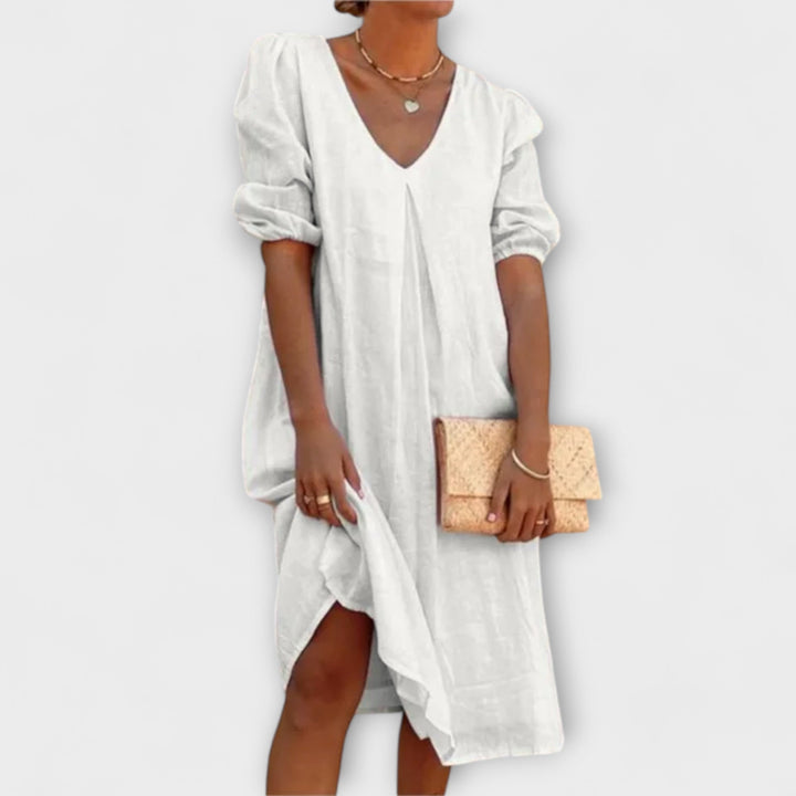 Fanny - Schwarzes Sommerkleid mit Häkeldetails
