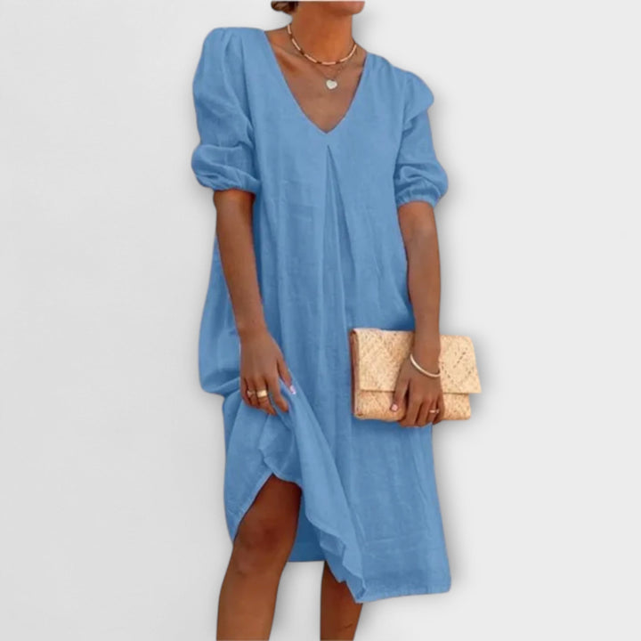 Fanny - Schwarzes Sommerkleid mit Häkeldetails