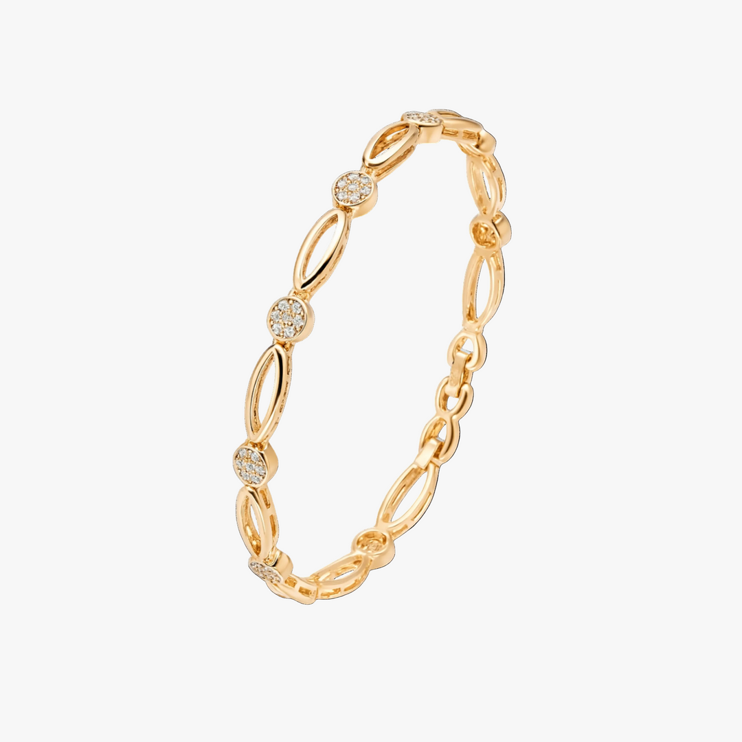 Gold Bangle Nuala with Crystals